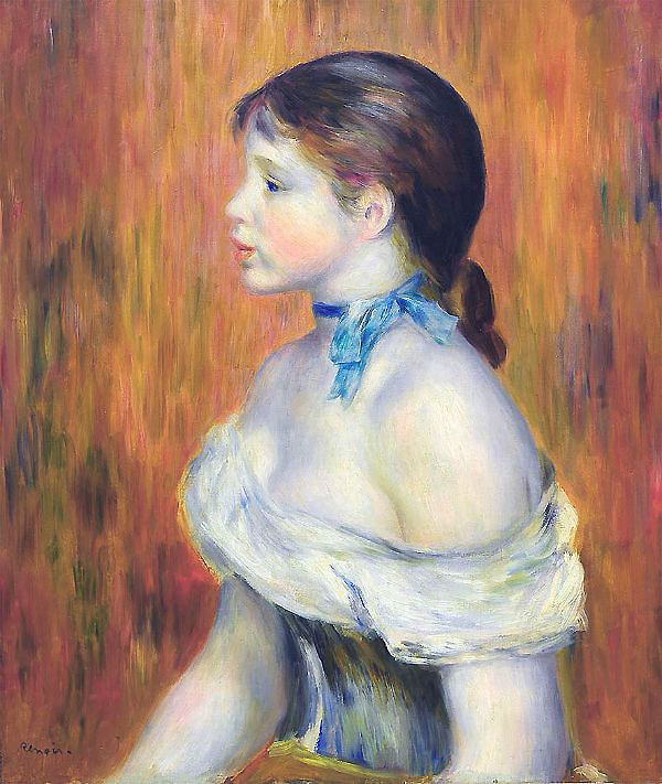 Young Woman with a Blue Choker | Oil Painting Reproduction