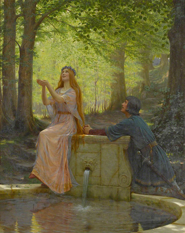 Pelleas and Melisande by Edmund Leighton | Oil Painting Reproduction