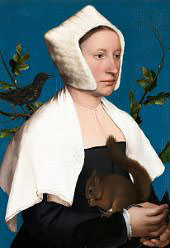 A Lady with a Squirrel and a Starling Anne Lovell By Hans Holbein