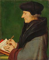 Erasmus of Rotterdam Writing 1523 By Hans Holbein