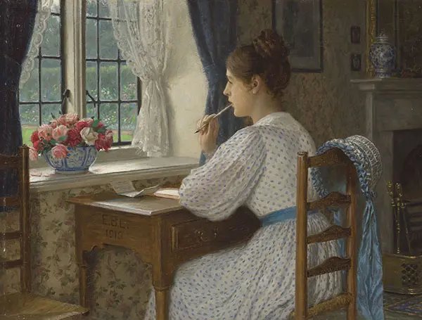 Straying Thoughts By Edmund Leighton