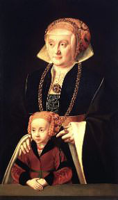 Portrait of a Lady and her Daughter By Hans Holbein