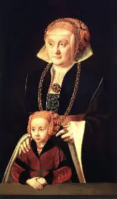 Portrait of a Lady and her Daughter By Hans Holbein