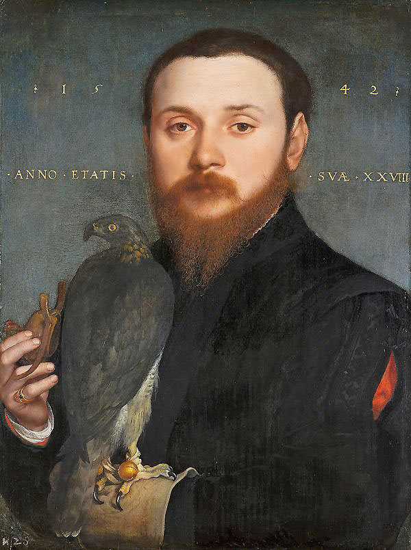 Portrait of a Nobleman with a Hawk 1542 | Oil Painting Reproduction