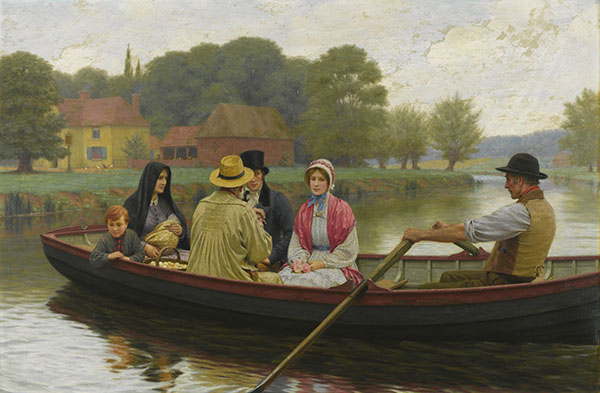 The Ferry by Edmund Leighton | Oil Painting Reproduction