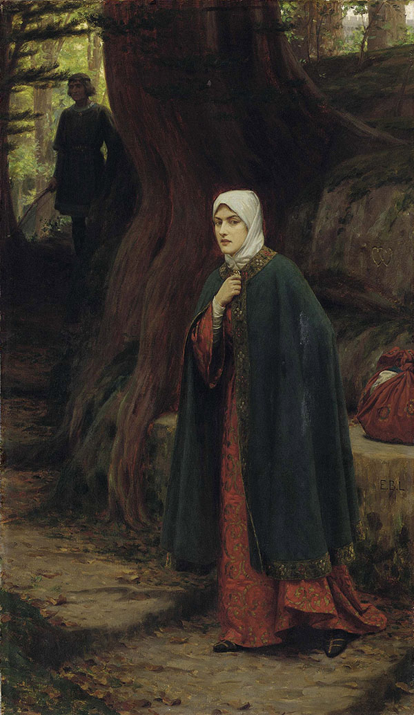 The Forest Tryst by Edmund Leighton | Oil Painting Reproduction