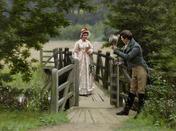The Gallant Suitor by Edmund Leighton | Oil Painting Reproduction