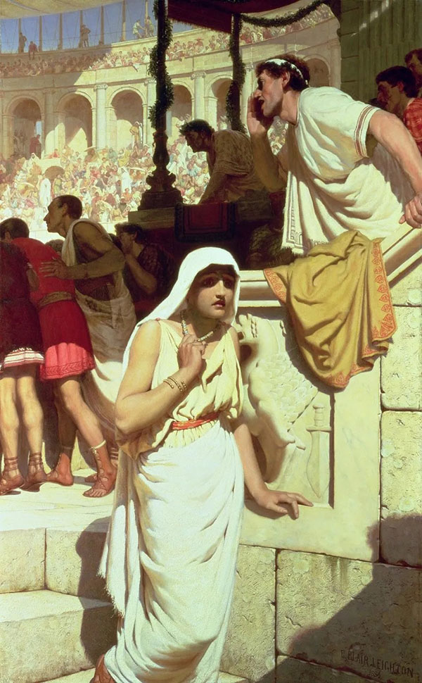 The Gladiators Wife by Edmund Leighton | Oil Painting Reproduction