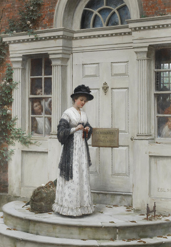 The New Governess by Edmund Leighton | Oil Painting Reproduction