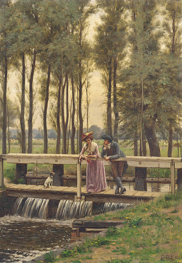 The Trysting Place by Edmund Leighton | Oil Painting Reproduction