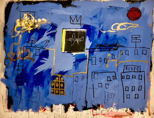 Blue Airplane By Jean Michel Basquiat