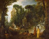 Gathering in a Park By Jean Antoine Watteau