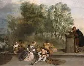 Italian Recreation By Jean Antoine Watteau