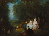 Pastoral Gathering By Jean Antoine Watteau