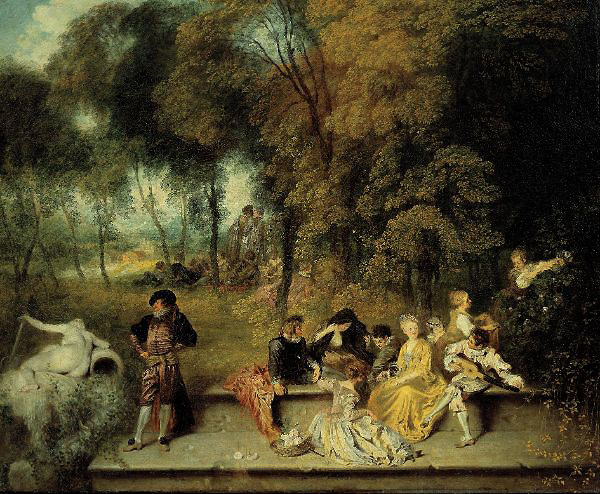Pleasures of Love by Jean Antoine Watteau | Oil Painting Reproduction