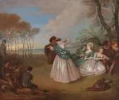 Quadrille By Jean Antoine Watteau
