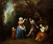 The Country Dance By Jean Antoine Watteau