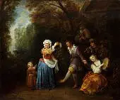 The Country Dance By Jean Antoine Watteau
