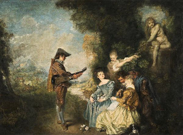 The Love Lesson by Jean Antoine Watteau | Oil Painting Reproduction