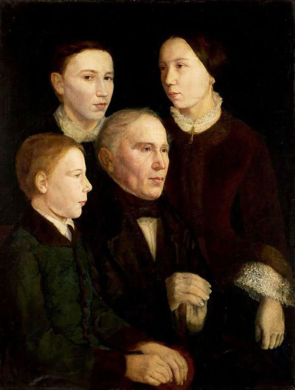 Franciszek Matejko with Three Children | Oil Painting Reproduction