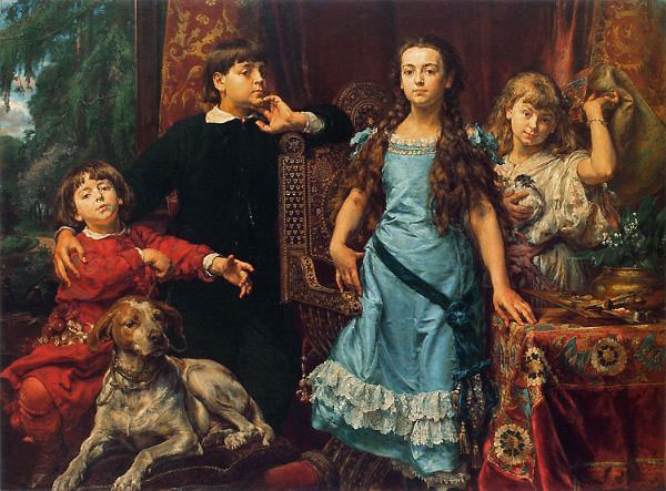 The Artist's Four Children 1879 by Jan Matejko | Oil Painting Reproduction