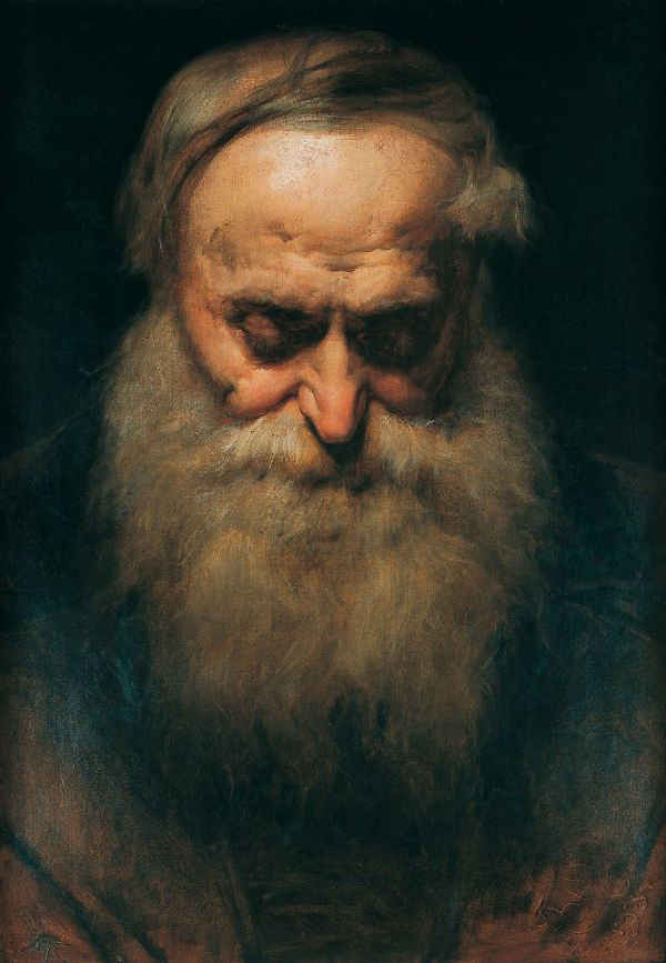 The Head of an Old Man 1858 by Jan Matejko | Oil Painting Reproduction