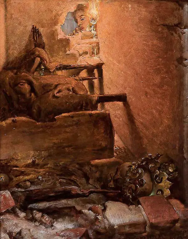The Interior of the Tomb of King Kazimierz Wielki By Jan Matejko