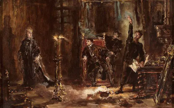 Twardowski Conjuring the Spirit of Barbara By Jan Matejko