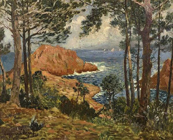 Red Rocks by Eugene Chigot | Oil Painting Reproduction