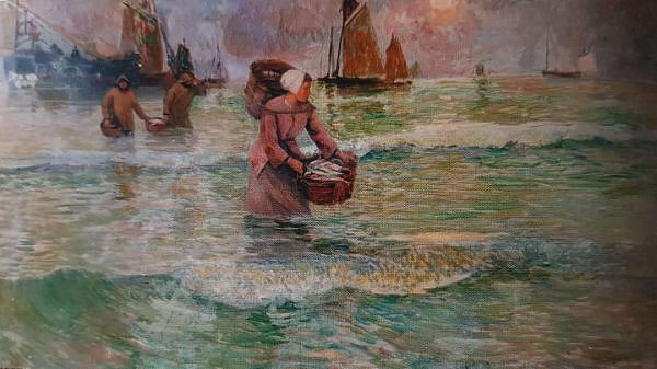 Return from Fishing by Eugene Chigot | Oil Painting Reproduction