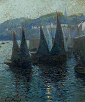 Sailboats in Port By Eugene Chigot