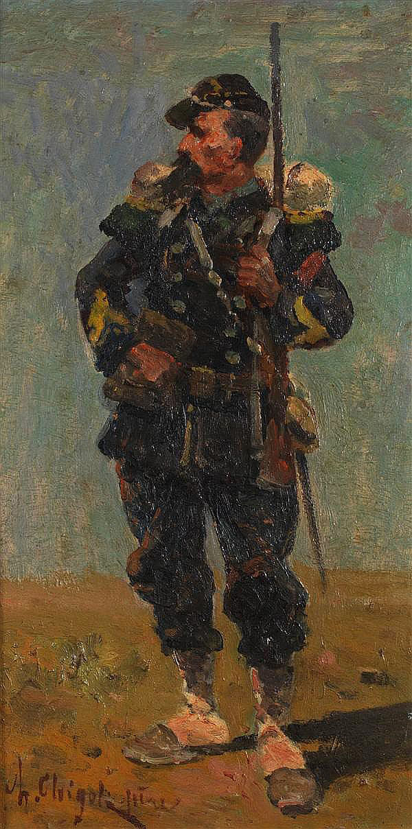 Soldier by Eugene Chigot | Oil Painting Reproduction