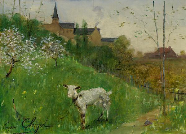 Springtime 1905 by Eugene Chigot | Oil Painting Reproduction