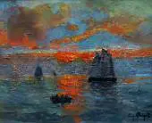 Sunset 1900 By Eugene Chigot