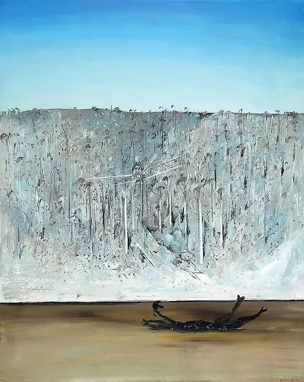 Aeroplane Riverbank and Carcass 1979 By Arthur Merric Boyd