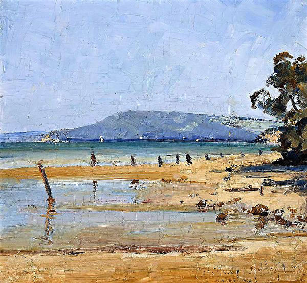 Beach at Rosebud with Mt. Martha in Distance | Oil Painting Reproduction