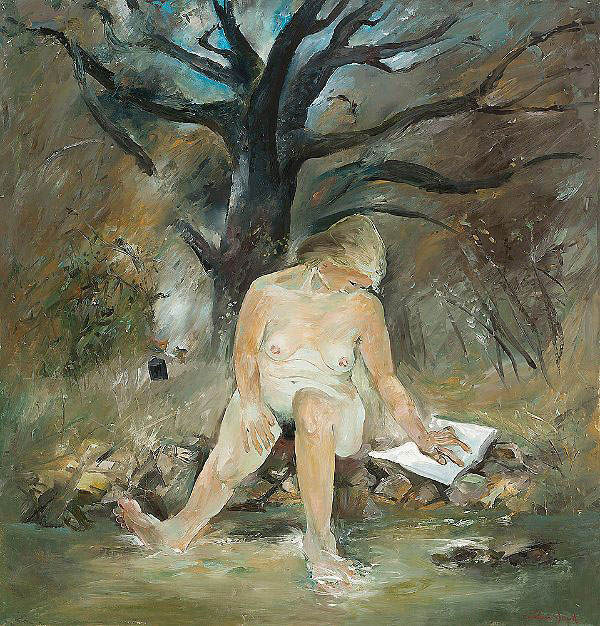 Figure by a Creek 1972 by Arthur Merric Boyd | Oil Painting Reproduction
