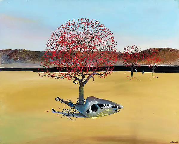 Flame Trees Horse's Skull Black River By Arthur Merric Boyd