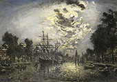 Rotterdam in the Moonlight 1881 By Johan Barthold Jongkind