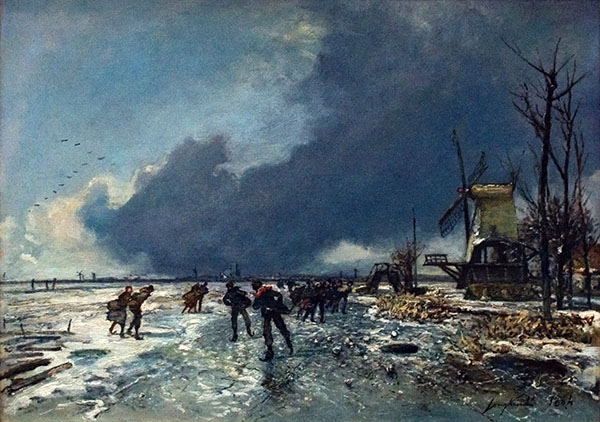 Winter View with Skaters 1864 | Oil Painting Reproduction