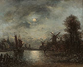 Moonlit Landscape 1866 By Johan Barthold Jongkind