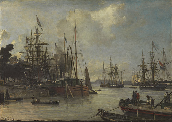 A View of the Harbour Rotterdam 1856 | Oil Painting Reproduction