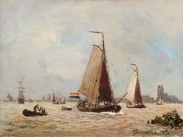 Sailing Boats near Dordrecht 1870 | Oil Painting Reproduction