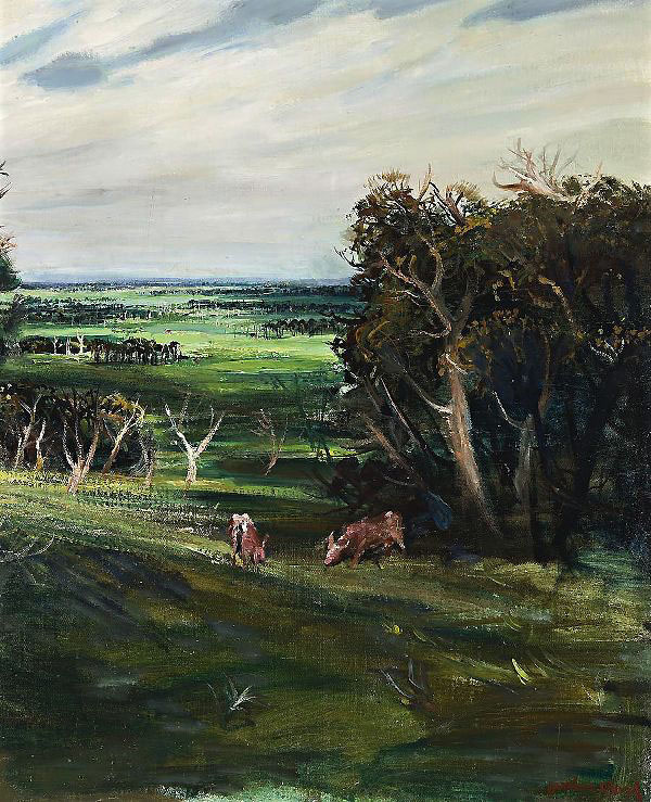 Harkaway Landscape near Berwick c1949 | Oil Painting Reproduction