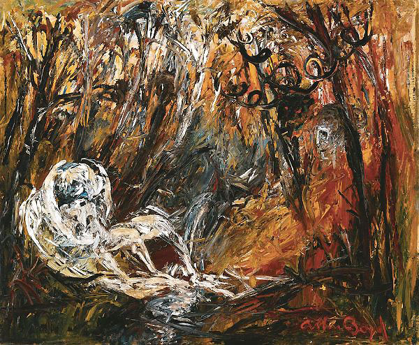 Lovers and Ram in a Forest 1967 | Oil Painting Reproduction