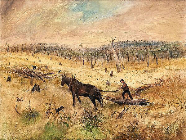 Man Clearing Land Harkaway 1949 | Oil Painting Reproduction