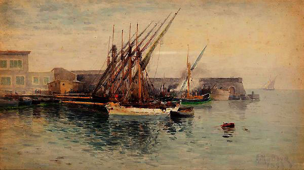 Moored Fishing Boats 1893 | Oil Painting Reproduction