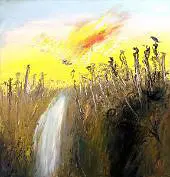 Nebuchadnezzar on Fire Falling Over a Waterfall By Arthur Merric Boyd