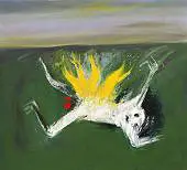 Nebuchadnezzar on Fire in a Green Landscape No.2 By Arthur Merric Boyd