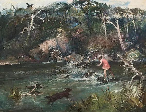Old Waterwheel By Arthur Merric Boyd